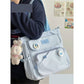 Canvas Japanese College Style Bag with Badges and Pendant - Teleplus canvas japanese college style bag