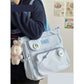 Canvas Japanese College Style Bag with Badges and Pendant - Teleplus canvas japanese college style bag