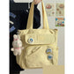 Canvas Japanese College Style Bag with Badges and Pendant - Teleplus canvas japanese college style bag