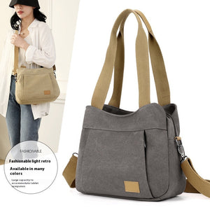 Canvas Retro Shoulder Messenger Bag with Sandwich Pocket for Urban Style - Teleplus shoulder messenger bag canvas retro