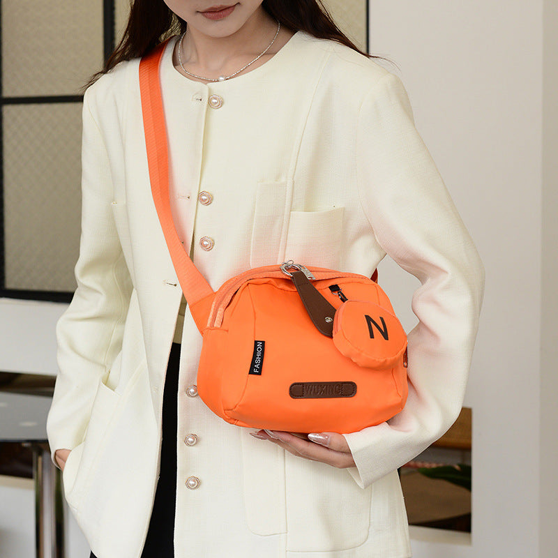 Canvas Shell Shoulder Bag in Beige Orange White or Black for Women - Teleplus Multiple Colors crossbody canvas shell