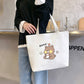 Canvas Shoulder Handbag Student Tote with Sandwich Pocket and Oxford Cloth Design - Teleplus shoulder handbag student