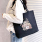 Canvas Shoulder Handbag Student Tote with Sandwich Pocket and Oxford Cloth Design - Teleplus shoulder handbag student