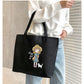 Canvas Shoulder Handbag Student Tote with Sandwich Pocket and Oxford Cloth Design - Teleplus shoulder handbag student