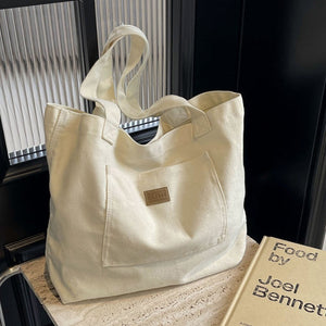 Canvas Travel Suitcase Square Vertical Bag with Zipper Packing Organizer