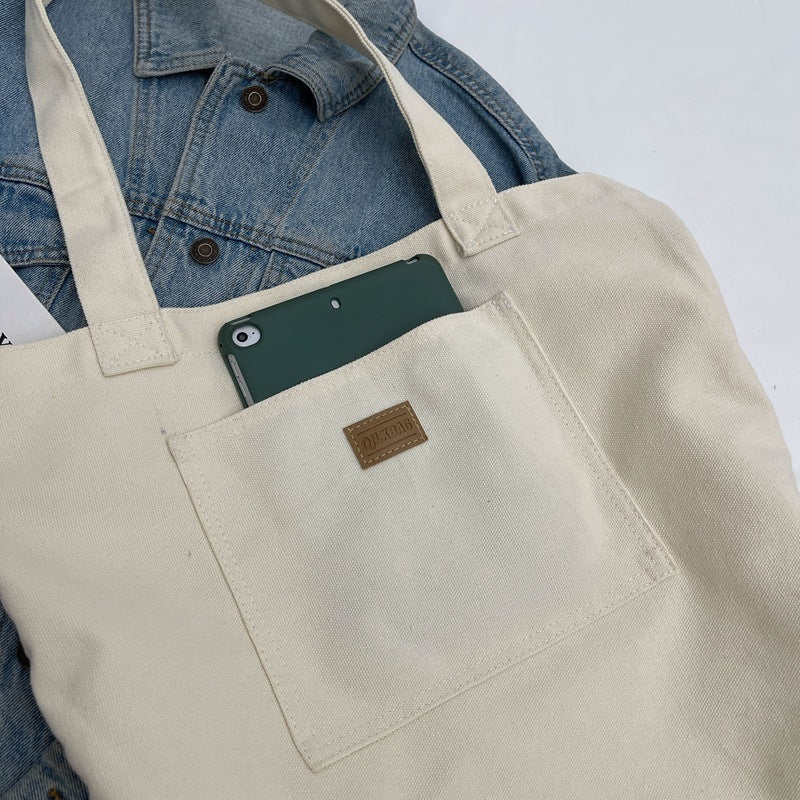 Canvas Travel Suitcase Square Vertical Bag with Zipper Packing Organizer