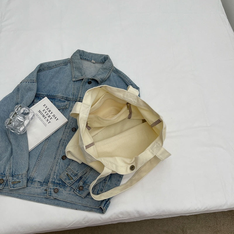 Canvas Travel Suitcase Square Vertical Bag with Zipper Packing Organizer