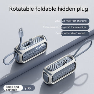 Fast charge folding bracket in gray blue and purple shell plastic - Capsule 67A 20W Power Bank Charge Folding Bracket