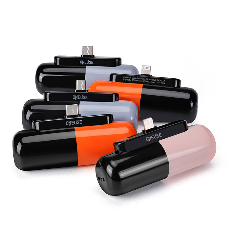 Capsule Android Portable Power Bank 5000mAh Fast Charge for Smartphones - capsule android portable fast charge power