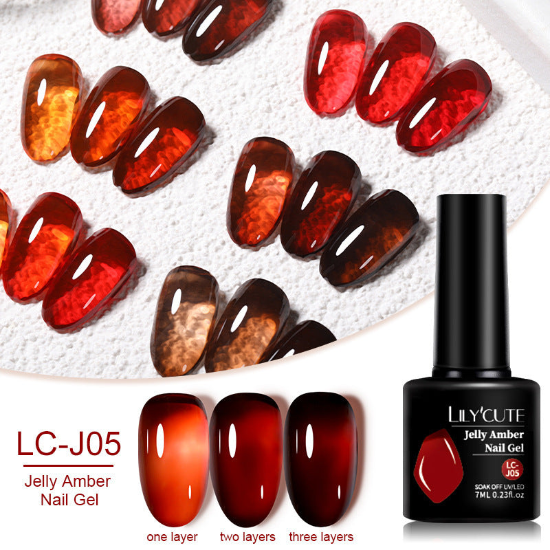 Caramel Amber UV Polish Ice Gel with Frosted and Matte Finishes - amber uv polish ice gel caramel