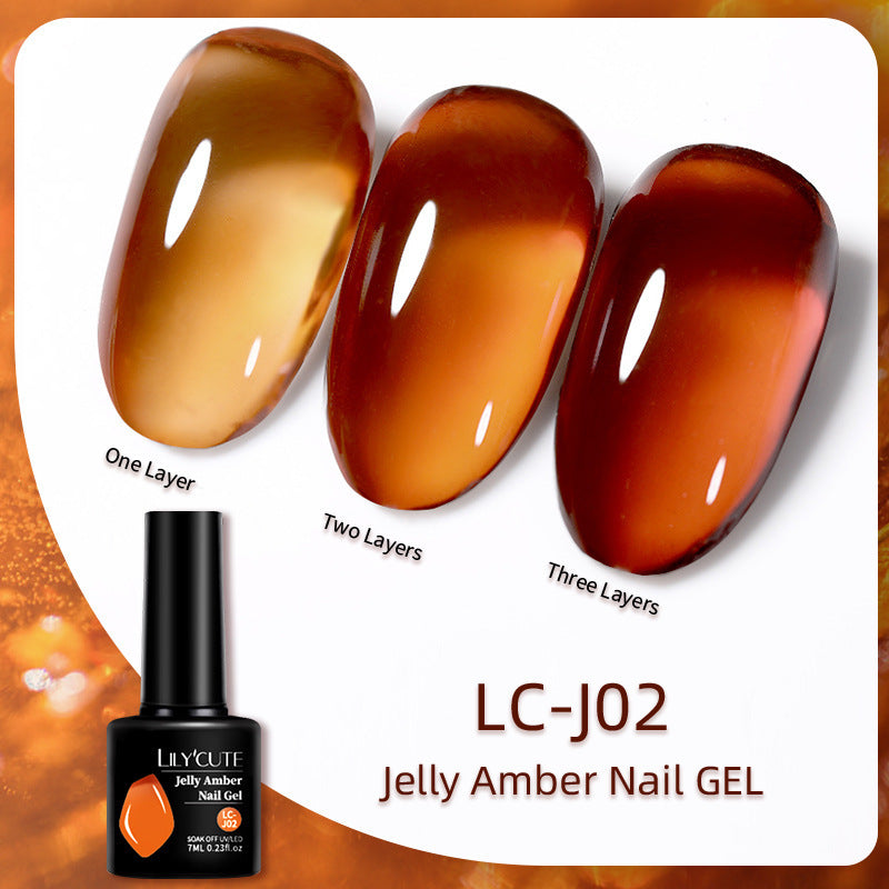 Caramel Amber UV Polish Ice Gel with Frosted and Matte Finishes - amber uv polish ice gel caramel