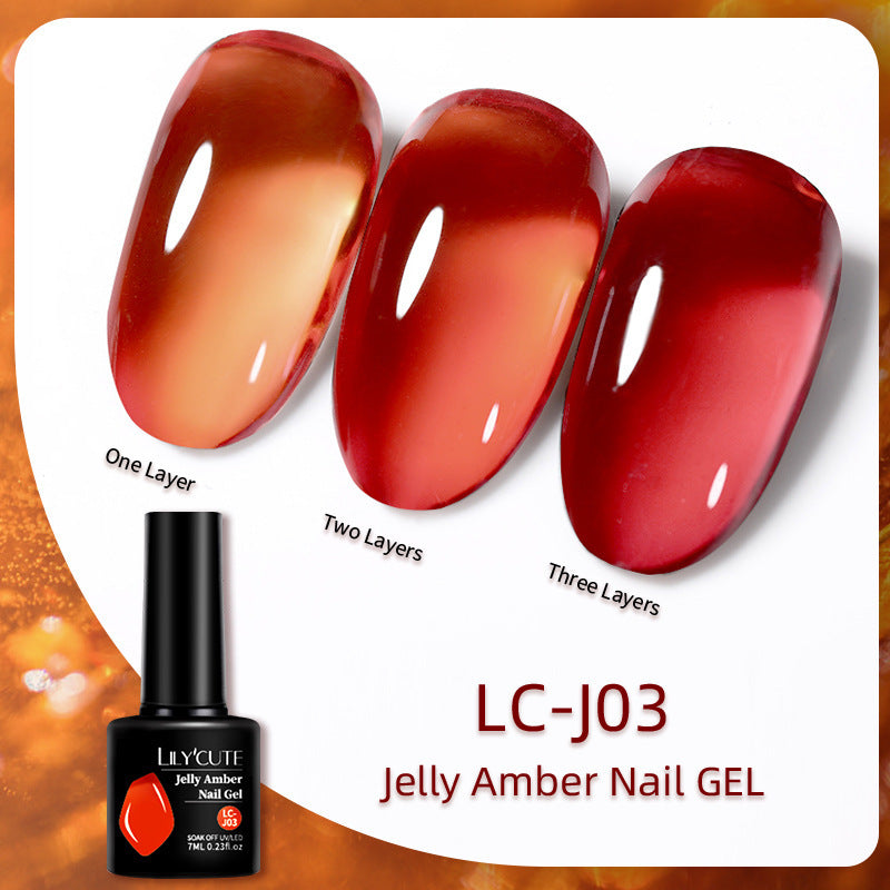 Caramel Amber UV Polish Ice Gel with Frosted and Matte Finishes - amber uv polish ice gel caramel