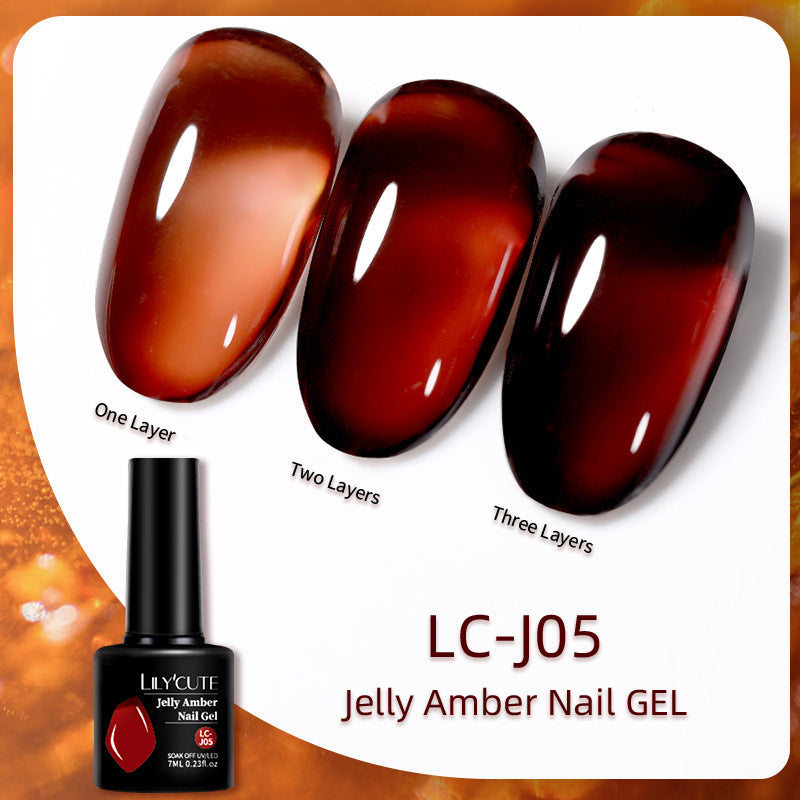 Caramel Amber UV Polish Ice Gel with Frosted and Matte Finishes - amber uv polish ice gel caramel