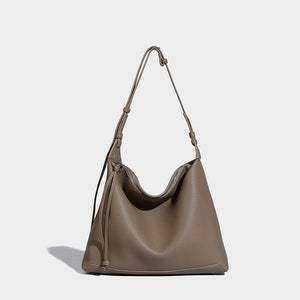 Caramel Elephant Gray Messenger Bag Soft PU Leather Large Shoulder Purse