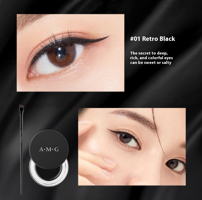 Caramel Mocha Blade Eyeliner Brush for Smudge Makeup Creamy Color - Teleplus blade eyeliner brush smudge makeup creamy