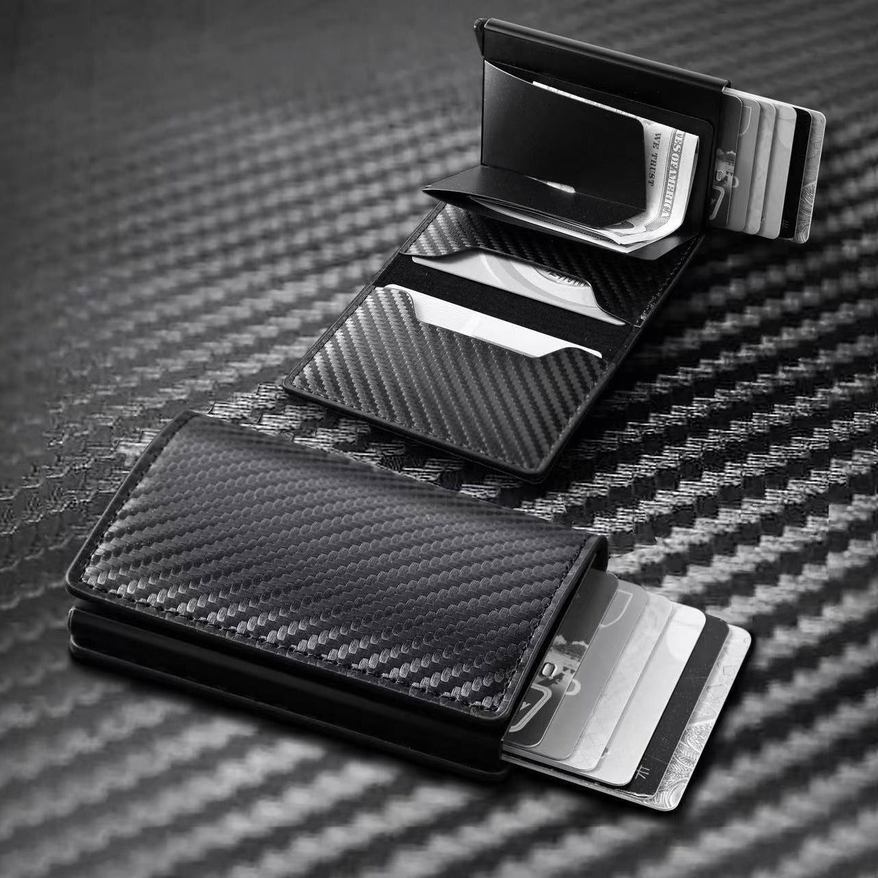 Carbon Fiber and PU Card Holder for United States CHF Markets - Steal Your Style with Anti-Theft Wallet united states