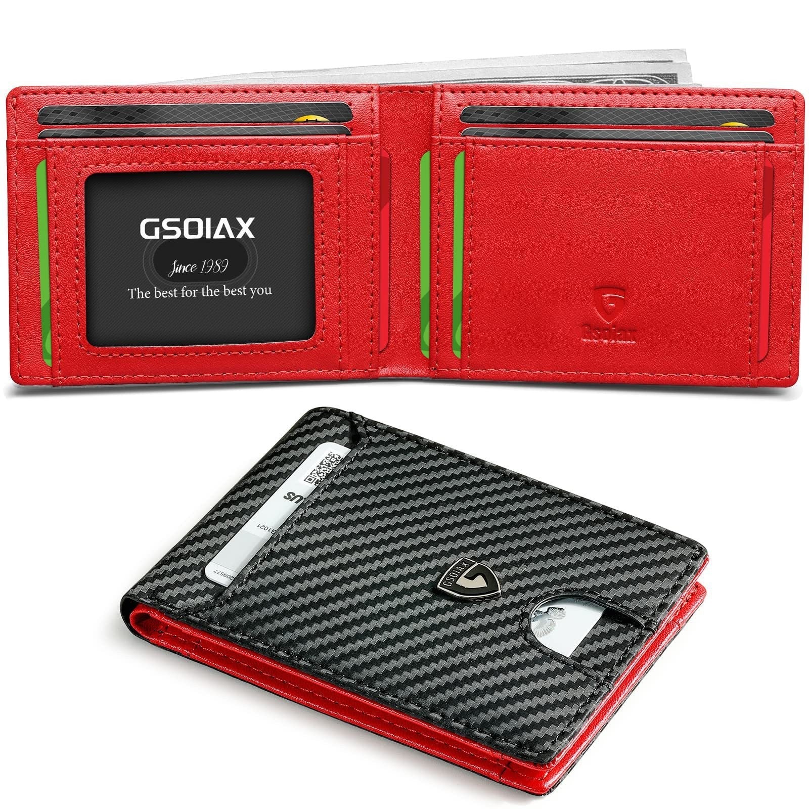 Carbon Fiber Business Wallet Anti-Theft RFID Blocking Leather Card Holder - carbon fiber