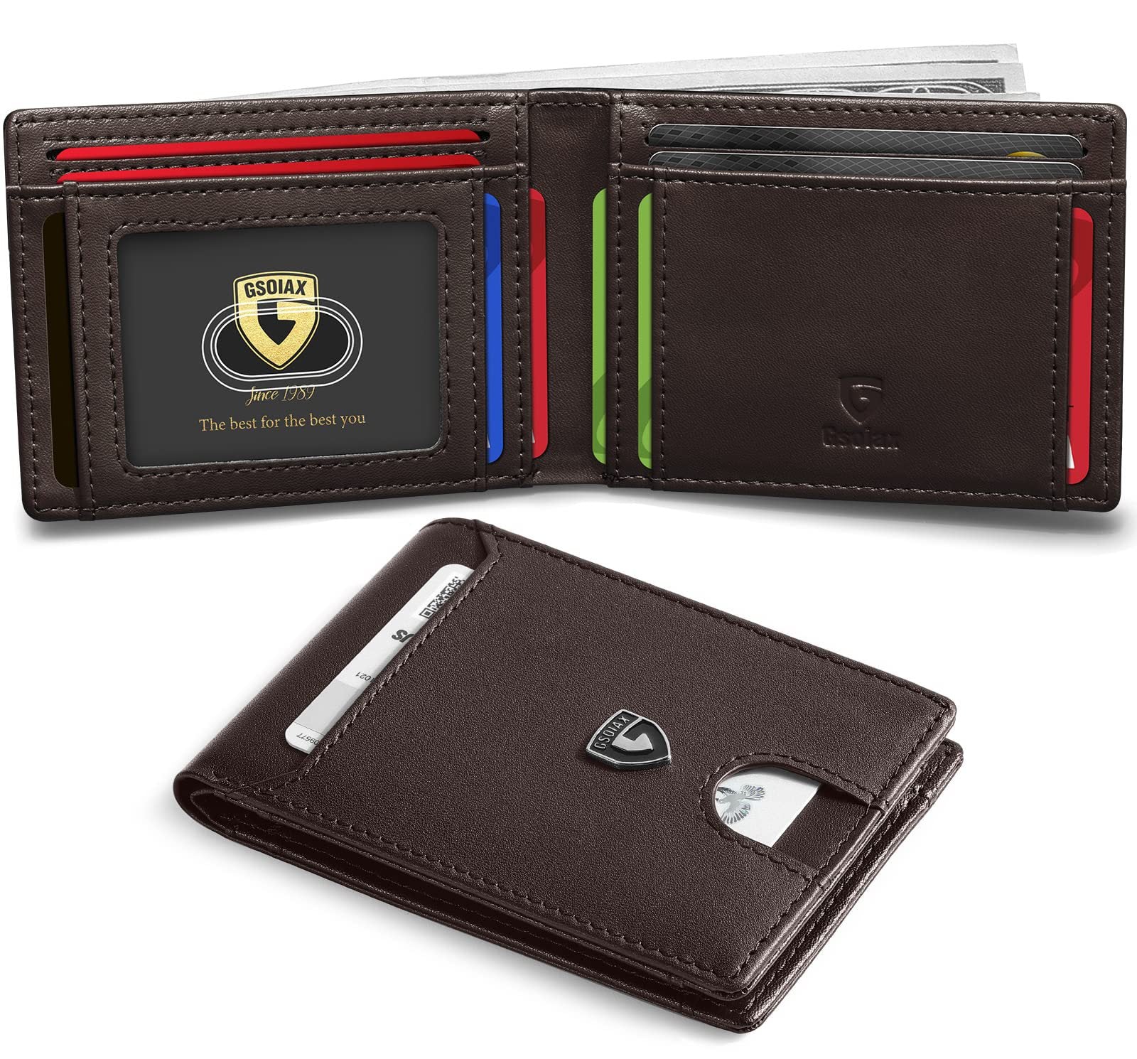 Carbon Fiber Business Wallet Anti-Theft RFID Blocking Leather Card Holder - carbon fiber