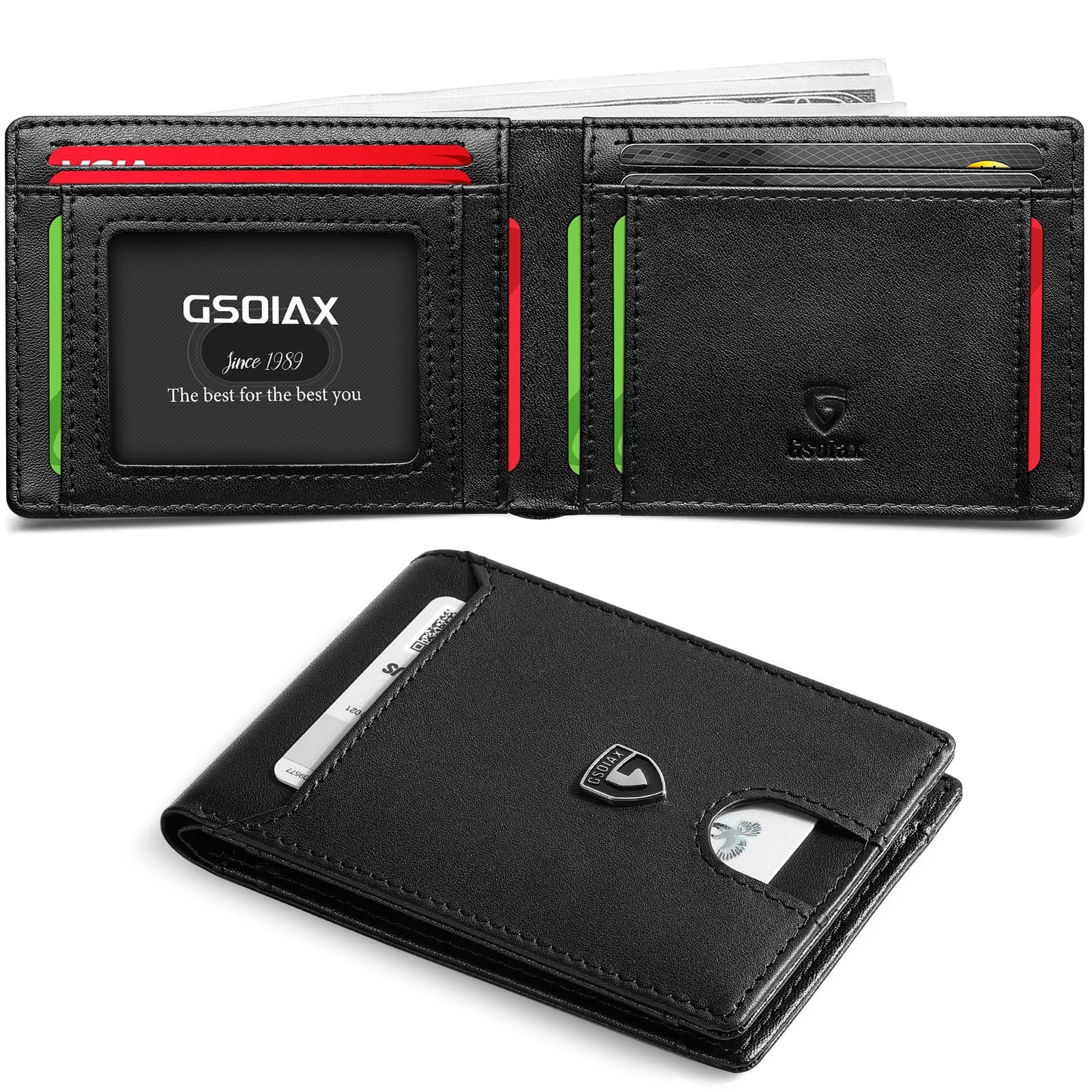 Carbon Fiber Business Wallet Anti-Theft RFID Blocking Leather Card Holder - carbon fiber