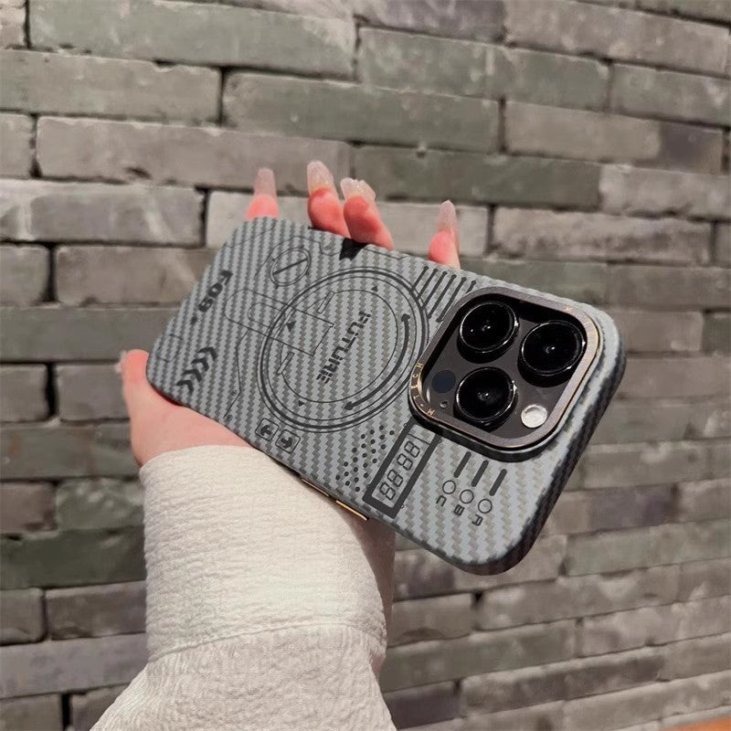 Carbon Fiber Grain Magnetic Phone Case with Anti-Fall and Sparkproof Features - Teleplus carbon fiber grain magnetic