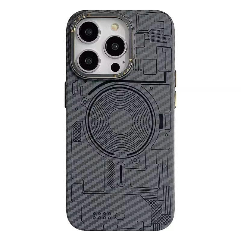Carbon Fiber Grain Magnetic Phone Case with Anti-Fall and Sparkproof Features - Teleplus carbon fiber grain magnetic