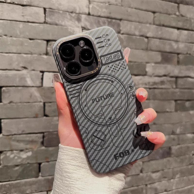 Carbon Fiber Grain Magnetic Phone Case with Anti-Fall and Sparkproof Features - Teleplus carbon fiber grain magnetic