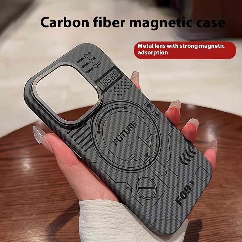 Carbon Fiber Grain Magnetic Phone Case with Anti-Fall and Sparkproof Features - Teleplus carbon fiber grain magnetic