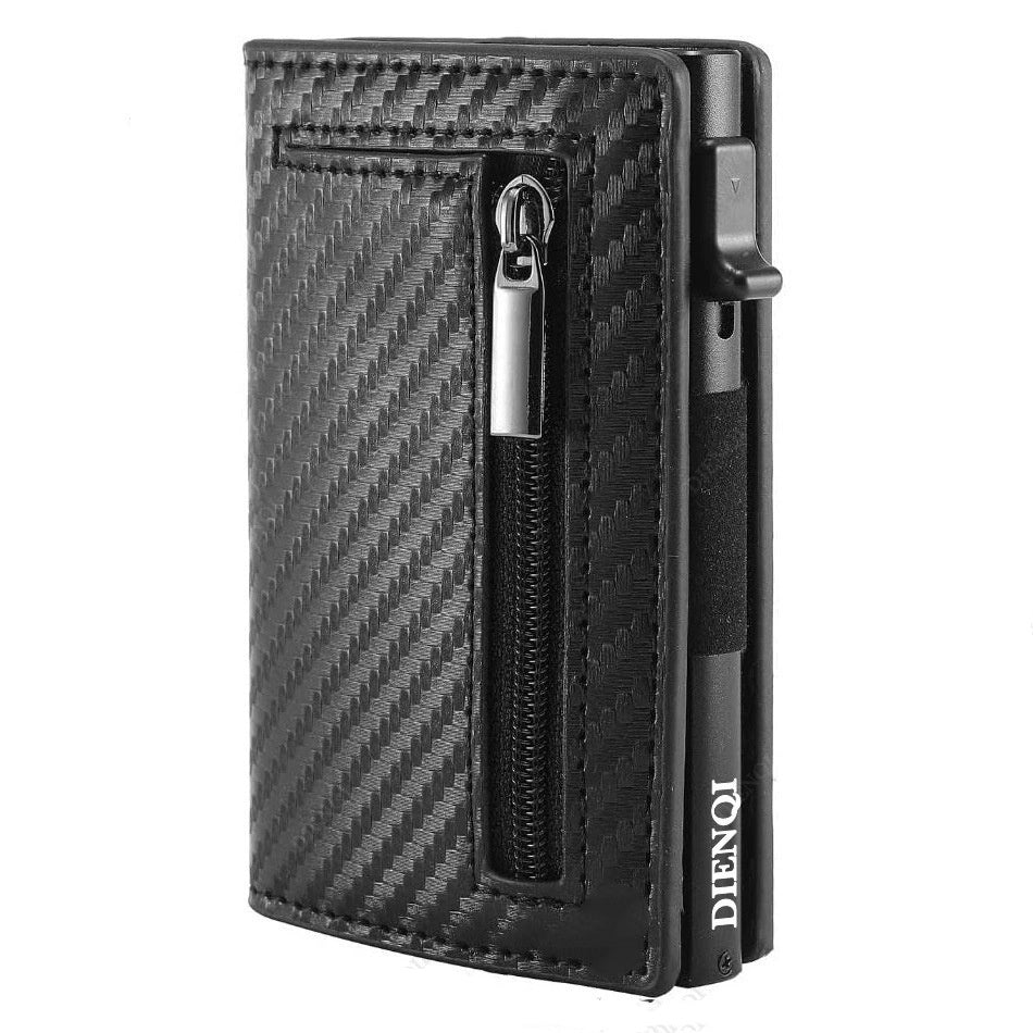 Carbon Fiber Leather Wallet for Men and Women RFID Blocking Slim Cowhide - carbon fiber
