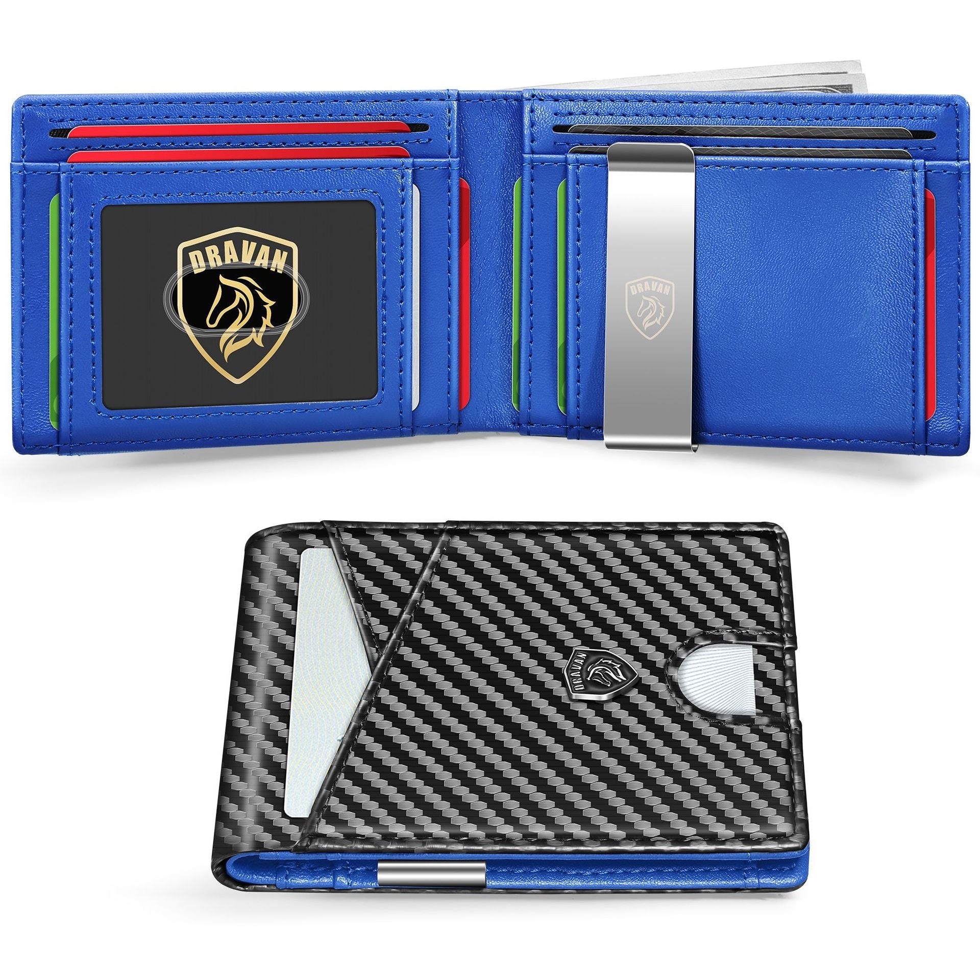 Carbon Fiber Metal Wallet RFID Blocking Slim Card Holder for Men and Women - metal wallet