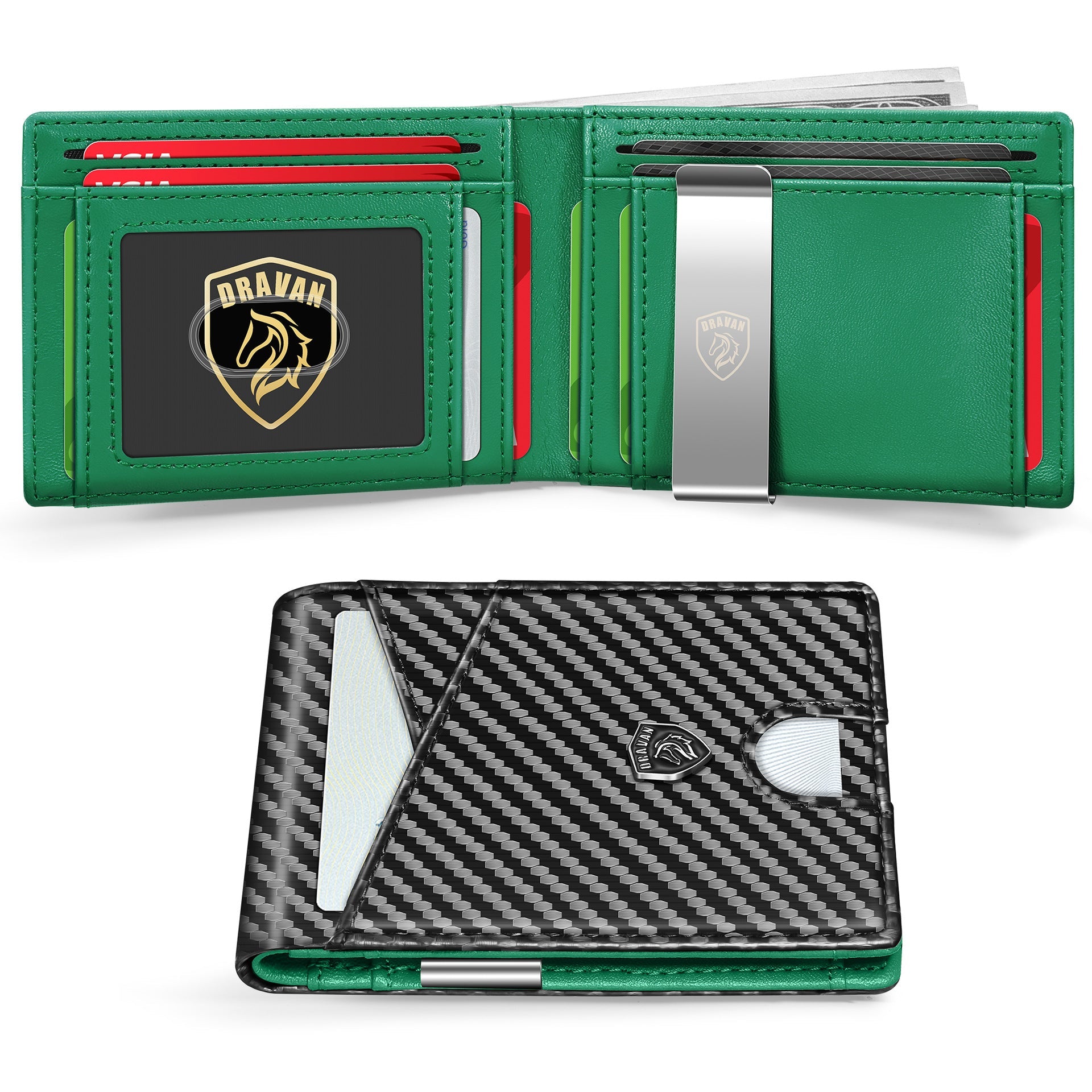Carbon Fiber Metal Wallet RFID Blocking Slim Card Holder for Men and Women