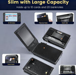 Carbon Fiber Pattern Slim PU Wallet RFID Blocking Money Clip for Men and Women