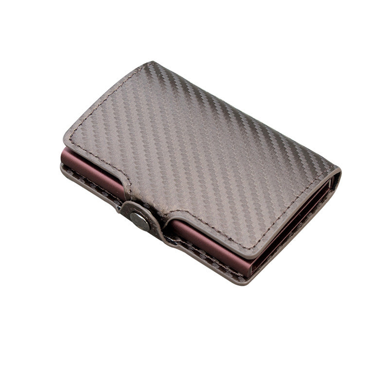 Carbon Fiber Plaid Card Holder with Secret Compartments for United States and CHF - Zipper Wallet: Your Black Leather