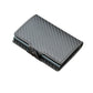 Carbon Fiber Plaid Card Holder with Secret Compartments for United States and CHF - Zipper Wallet: Your Black Leather