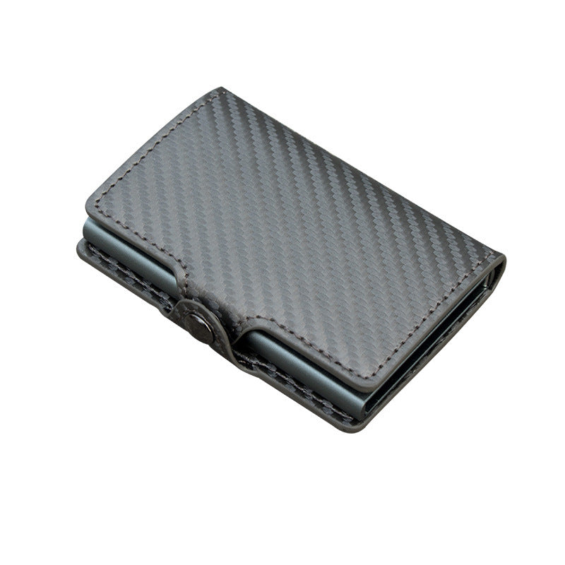 Carbon Fiber Plaid Card Holder with Secret Compartments for United States and CHF - Zipper Wallet: Your Black Leather