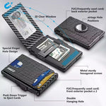 Carbon Fiber RFID Blocking Wallet Anti-Theft Slim Bifold for Men and Women - carbon fiber