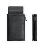 Carbon Fiber RFID Blocking Wallet Slim Bifold Mens Leather Card Holder