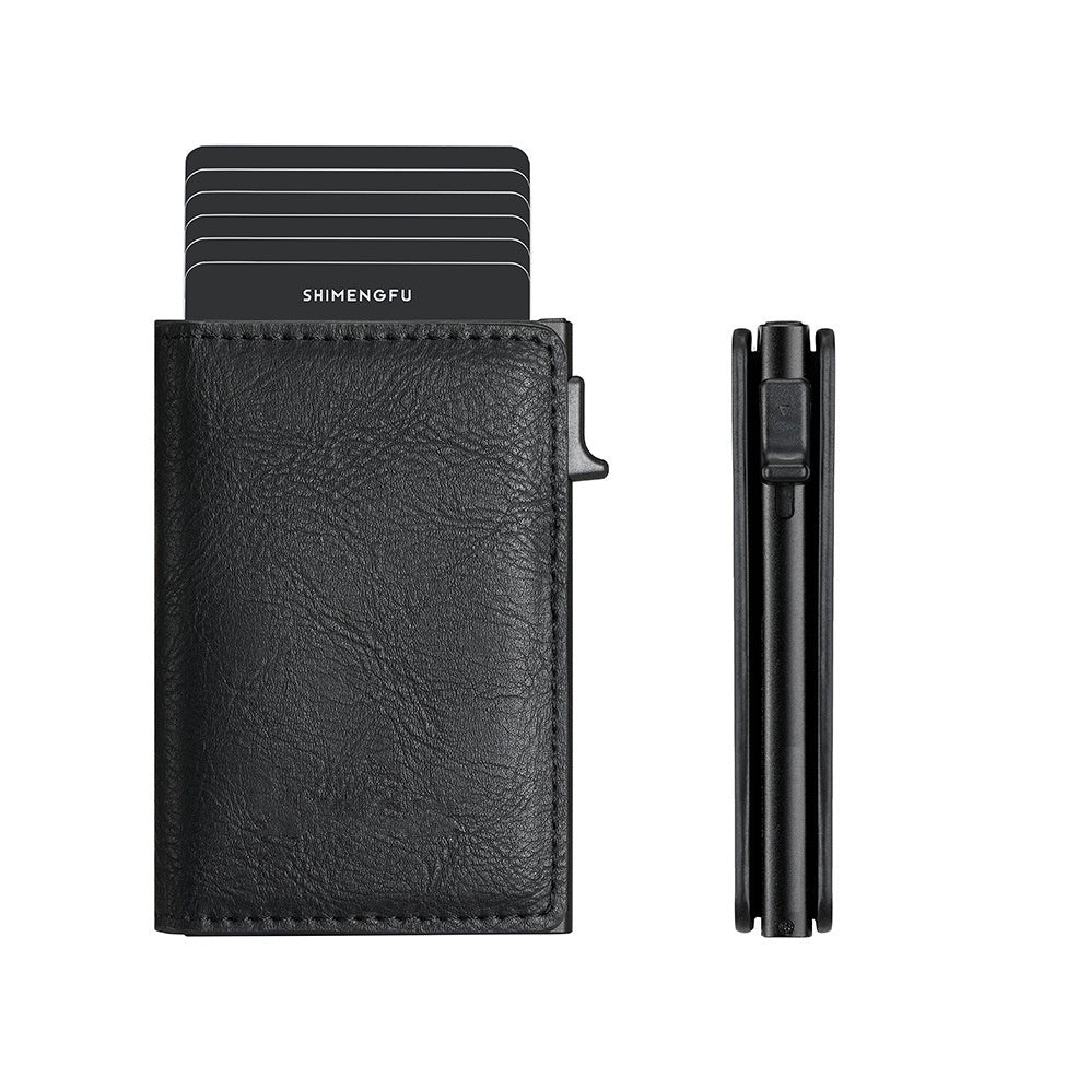 Carbon Fiber RFID Blocking Wallet Slim Bifold Mens Leather Card Holder