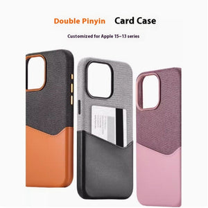 Card Holder Shell Leather Phone Case Inserting Card Magnetic Suction - Card Holder Leather Case with Magnetic Suction