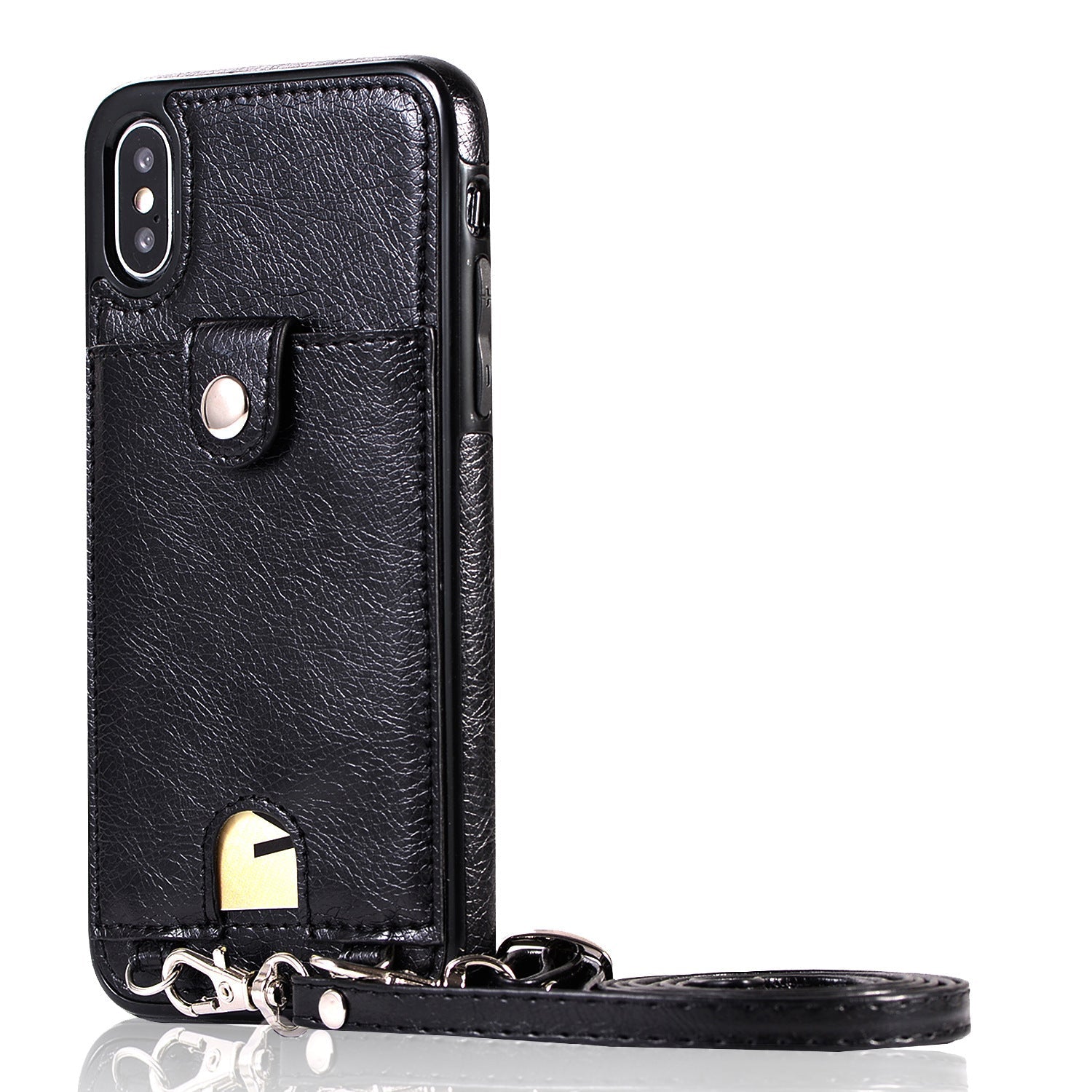 Card protective sleeve lanyard leather case - Card Protective Sleeve Lanyard Leather Case