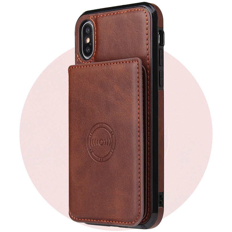 Leather Card Wallet Phone Case for iPhone 11 Unisex Business Style - card wallet leather case