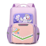 Cartoon Backpack for School Light Purple Pink Blue Waterproof Breathable - Backpack: Happy Spine No More Whine united