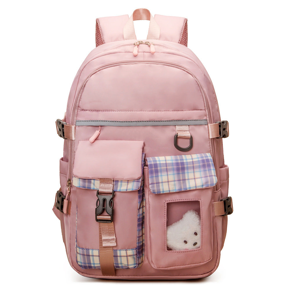 Cartoon Cute And Lightweight Burden-reducing Student Schoolbag - Soft and Silly Hairy Ball Tuition Bag for Students