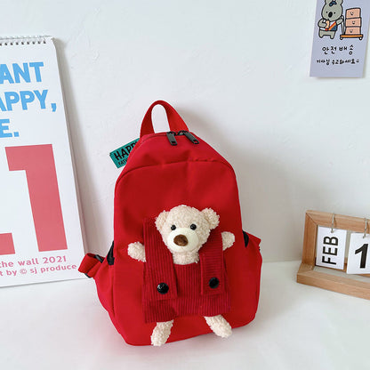 Cartoon Cute Little Bear Kindergarten School Bag - Cartoon Bear Bag for Tiny Tots on the Go