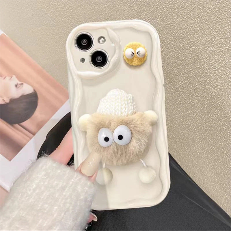 Cartoon Cute Plush Hat Doll Compatible with iPhone Non Apple Products - Adorn Your Phone a cartoon cute plush hat doll