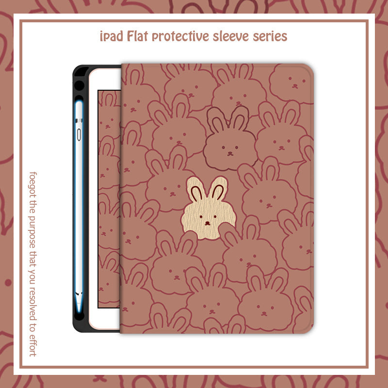 Cartoon Cute Rabbit Silicone Computer Case - Hop Into Fun with Cartoon Rabbit iPad Pro Case