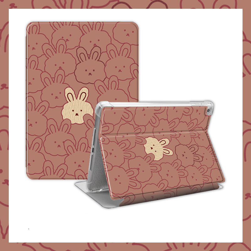 Cartoon Cute Rabbit Silicone Computer Case - Hop Into Fun with Cartoon Rabbit iPad Pro Case