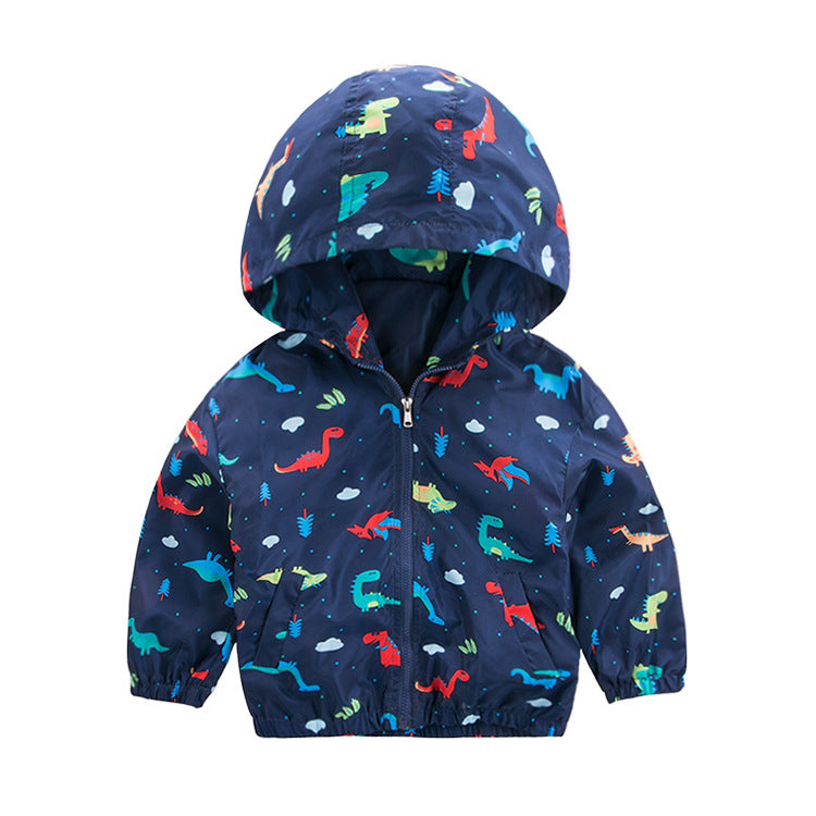 Cartoon Dinosaur Jacket Long Sleeve Hooded Cardigan for Kids - Teleplus Hoodie cartoon dinosaur jacket