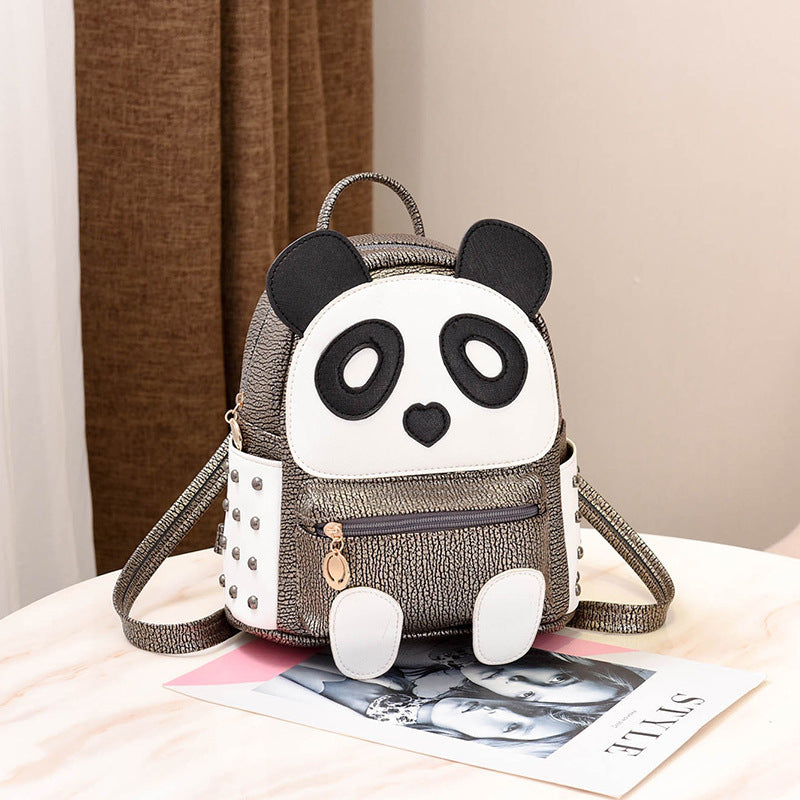 Cartoon panda backpack - Panda-tastic Backpack for Trendy School Adventures