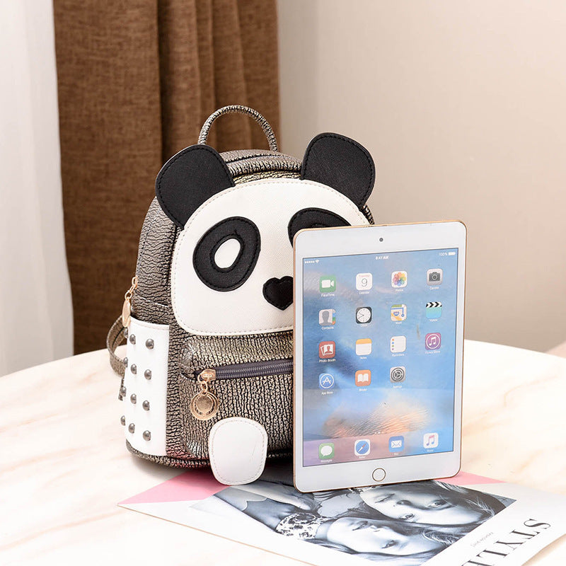 Cartoon panda backpack - Panda-tastic Backpack for Trendy School Adventures