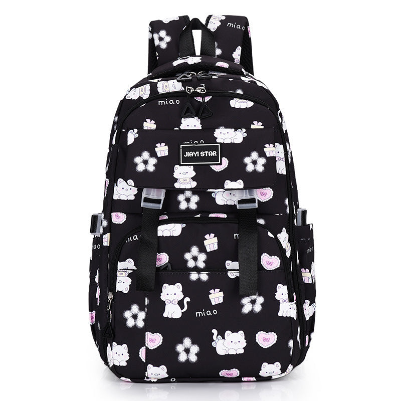 Cartoon Rabbit Pattern Printed Large Capacity Backpack - Hoppy Style with Cartoon Rabbit Backpack Fun